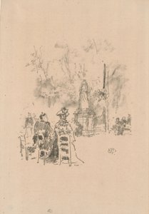 Rozhovor pod sochou, Lucemburské zahrady od James Abbott McNeill Whistler