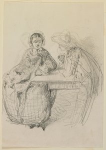 Pár sedí u stolu od James Abbott McNeill Whistler