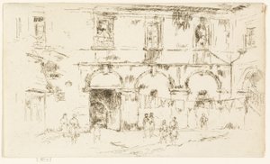 Dvůr kláštera svatého Augustina, Bourges od James Abbott McNeill Whistler