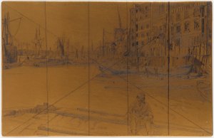 Leptací deska: Eagle Wharf (Tyzac Whiteley and Co.) od James Abbott McNeill Whistler