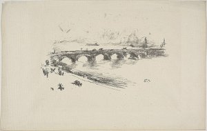 Večer, Malý most Waterloo od James Abbott McNeill Whistler