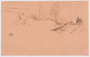 Dívka čtení v posteli od James McNeill Whistler