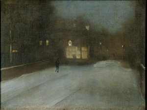 Šedá a zlatá - sníh v Chelsea od James Abbott McNeill Whistler
