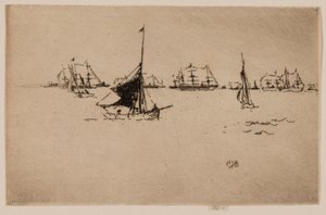 Flotila Jejího Veličenstva: Večer od James McNeill Whistler