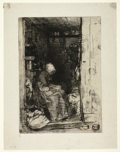La Vieille aux Loques (Stará žena s hadry) od James Abbott McNeill Whistler