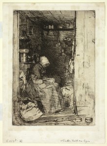 La Vieille aux Loques (Stará žena s hadry) od James Abbott McNeill Whistler