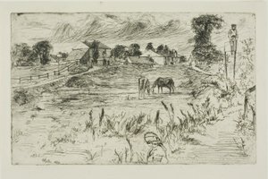Krajina s koňmi od James Abbott McNeill Whistler