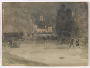 Nokturno: Amsterdam v zimě od James Abbott McNeill Whistler