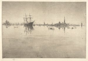 Nokturno, z prvního benátského souboru (Benátky, série dvanácti leptů) od James Abbott McNeill Whistler