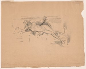 Nahá modelka, ležící od James Abbott McNeill Whistler