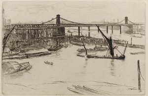 Starý Hungerford Bridge od James Abbott McNeill Whistler