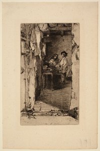 Sběrači hadrů, Quartier Mouffetard, Paříž od James McNeill Whistler