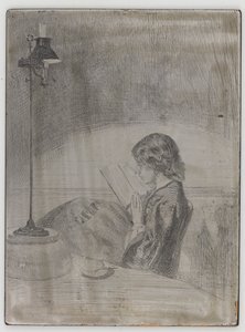 Čtení Lamplight od James Abbott McNeill Whistler
