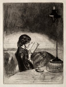 Čtení při světle lamp od James McNeill Whistler