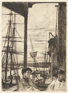 Rotherhithe (Wapping), ze souboru Temže (Série šestnácti leptů scén na Temži a dalších témat) od James Abbott McNeill Whistler