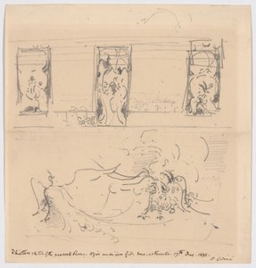 Skica pavího pokoje od James McNeill Whistler