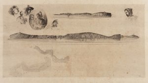 Náčrtky na desce Coast Survey Plate od James Abbott McNeill Whistler