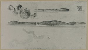 Náčrtky na desce Coast Survey Plate od James Abbott McNeill Whistler