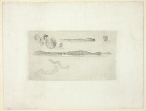 Náčrtky na desce Coast Survey Plate od James Abbott McNeill Whistler