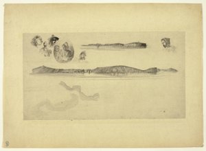 Náčrtky na desce Coast Survey Plate od James Abbott McNeill Whistler