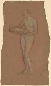 Stojící ženský akt drží mísu [recto] od James Abbott McNeill Whistler