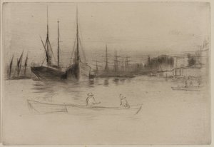 Parníky z věže od James Abbott McNeill Whistler