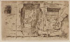 Obchod s rybami, Benátky od James Abbott McNeill Whistler