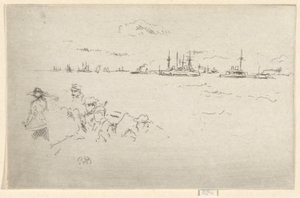 Flotila: Monitory, z Jubilejní sady od James Abbott McNeill Whistler