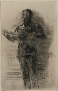 Hráč na kytaru (M.W. Ridley) od James Abbott McNeill Whistler