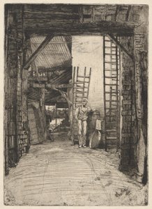 The Lime-Burner, ze souboru Temže (Série šestnácti leptů scén na Temži a dalších témat) od James Abbott McNeill Whistler