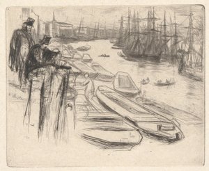 „Malý bazén“, z cyklu „Temže“ (série šestnácti leptů zachycujících výjevy z Temže a další náměty) od James McNeill Whistler