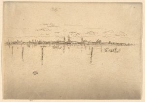 Malé Benátky, z prvního benátského souboru (Benátky, série dvanácti leptů) od James Abbott McNeill Whistler