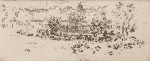 Pantheon z terasy, Lucemburské zahrady od James Abbott McNeill Whistler