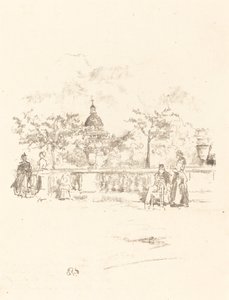 Pantheon z terasy Lucemburských zahrad od James Abbott McNeill Whistler