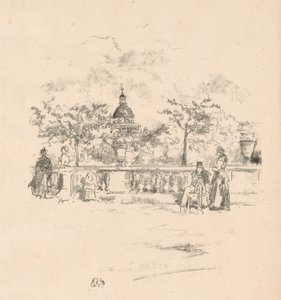 Pantheon z terasy Lucemburských zahrad od James Abbott McNeill Whistler