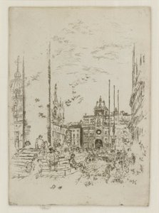 Piazzetta, z prvního benátského souboru (Benátky, série dvanácti leptů) od James Abbott McNeill Whistler