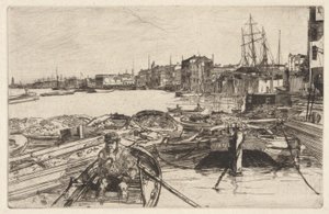 The Pool, from the Thames Set (Série šestnácti leptů scén na Temži a dalších témat) od James Abbott McNeill Whistler