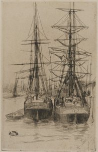 Dvě lodě od James Abbott McNeill Whistler