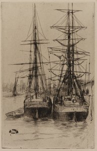 Dvě lodě od James Abbott McNeill Whistler