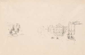 Dvě zkušební skici: A. Grand Rue, Dieppe; B. Interiér od James Abbott McNeill Whistler