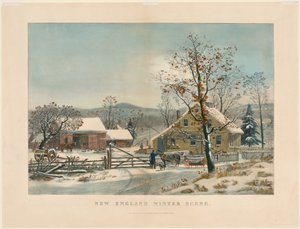 Zimní scéna v Nové Anglii, 1861.