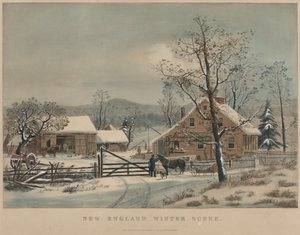 Zimní scéna v Nové Anglii, 1861.