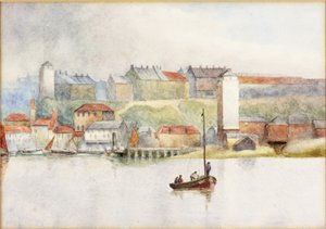 Severní štíty s vysokým a nízkým osvětlením (tužka a akvarel na papíře)