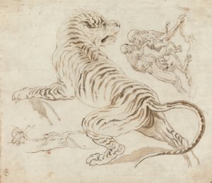 Studie pro tygra a opice od James Northcote