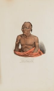 ASH-E-TAA-NA-QUET; Slavný náčelník Chippeway, z portfolia domorodců od James Otto Lewis