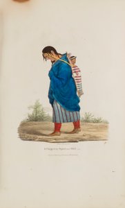 Chippewayská žena a dítě, z portfolia domorodců od James Otto Lewis
