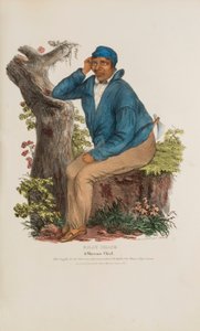 BILLY SHANE; náčelník Shawnee, z The Aboriginal Portfolio od James Otto Lewis
