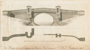 Weston-under-Lizard - Bridge at Entrance to Weston Park: rytina, nd [c 1765-1770]