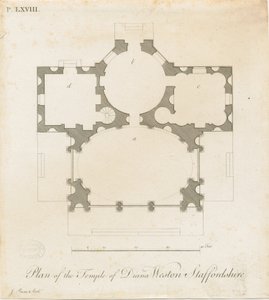 Weston-under-Lizard - The Temple of Diana: rytina, nd [c 1765-1770] (tisk)