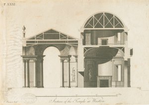 Weston-under-Lizard - The Temple of Diana: rytina, nd [c 1765-1770]